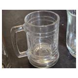 Assorted Glass Mug Collection including Samuel Adams and White Bear High School Reunion Mugs