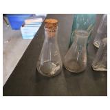 Lot of Vintage Glass Bottles and Laboratory Flasks