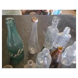 Lot of Vintage Glass Bottles and Laboratory Flasks