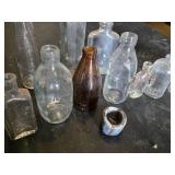 Lot of Vintage Glass Bottles and Laboratory Flasks