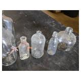 Lot of Vintage Glass Bottles and Laboratory Flasks