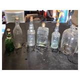 Collection of Vintage Glass Bottles and Jars