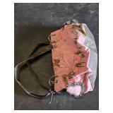 Pink and Brown Camouflage Purse with Cross Design