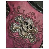 Pink Skull-Embellished Handbag with Studded Accents