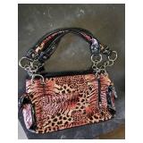 Pink and Black Skull Handbag and Wallet Set