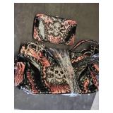 Pink and Black Skull Handbag and Wallet Set