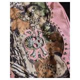 Pink Skull and Camo Handbag with Stud Accents