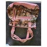 Pink Skull and Camo Handbag with Stud Accents