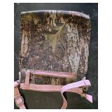 Pink Crossbody Bag with Camo and Stud Embellishments