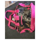 Pink Camouflage Handbag with Rhinestone Accents