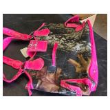 Pink Camouflage Handbag with Rhinestone Accents