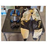 Sune Helmet and Sinisalo Racing Suit with Goggles - Inseam: 27", Waist: 30" appriox.