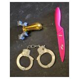Handcuffs (no key), Knife and Slingshot Handle