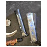 Lot of Folding Knives and Blades Including Multi-Tools and Decorative Knives for Parts or Repair