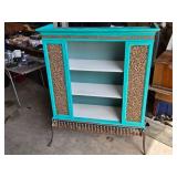 Decorative Blue and Leopard Print Cabinet with Tassels