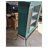 Decorative Blue and Leopard Print Cabinet with Tassels