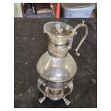 F.B. Rogers Silver Co. Glass and Metal Coffee Carafe with Warmer