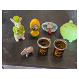 Easter and Animal Figurines, Piggy Bank, and Decor Items