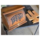 Wooden Bread Box and Cactus-Shaped Cutting Board