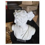 Bust of Diana Sculpture by G. Ruggeri with Decorative Corbels, Made in Italy
