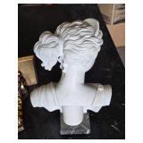 Bust of Diana Sculpture by G. Ruggeri with Decorative Corbels, Made in Italy