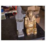 Buddha and Egyptian Pharaoh Statues