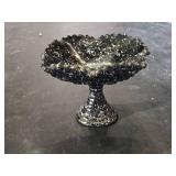 Black Marble Finish Pedestal Bowl