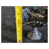 Black Marble Finish Pedestal Bowl
