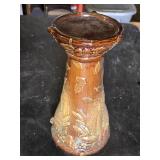 Red Key Candle Holder and Brown Ceramic Vase