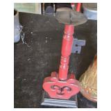 Red Key Candle Holder and Brown Ceramic Vase