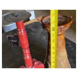 Red Key Candle Holder and Brown Ceramic Vase