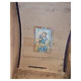 Antique Steamer Trunk with Decorative Interior - Hinge Holder is Missing or Bad