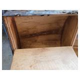 Antique Steamer Trunk with Decorative Interior - Hinge Holder is Missing or Bad