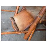 Antique Wooden High Chair with Tray and Wheels