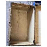 Antique Steamer Trunk with Wooden Slats and Metal Hardware