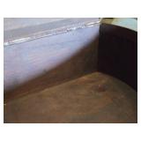 White Vintage Hat Box with Leather Straps and Handle