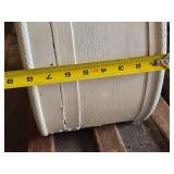 White Vintage Hat Box with Leather Straps and Handle