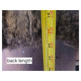 Vintage Fur Coat with Brown and White Patches - Back Length: 33", Chest: App. 32", Sleeve: 30" from back mid neck