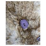 Vintage Fur Coat with Brown and White Patches - Back Length: 33", Chest: App. 32", Sleeve: 30" from back mid neck