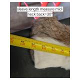 Vintage Fur Coat with Brown and White Patches - Back Length: 33", Chest: App. 32", Sleeve: 30" from back mid neck