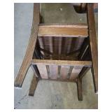 Antique Wooden School Desk Chair with Writing Arm