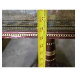 Square Inlaid Wood and Brass Pedestal Table 30" square