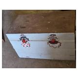 Wooden Storage Chest with Clown Decorations