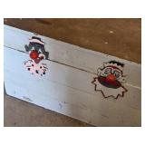 Wooden Storage Chest with Clown Decorations