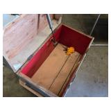 Wooden Storage Chest with Clown Decorations