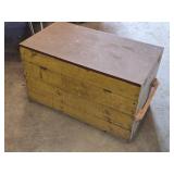 Wooden Storage Chest with Clown Decorations