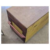 Wooden Storage Chest with Clown Decorations