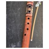Handcrafted Woodwind Musical Instruments Set including Flutes and Reed Pipe