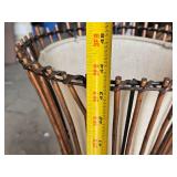 Rattan Floor Lamps with Fabric Shades - 43 1/2" - Some broken reeds