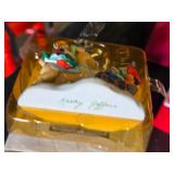 David Frykman Golf Figurines and Holiday Decorations Lot including Crystal Bowls, Brooches, and Snowman